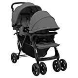 Tidyard syskonvagn barnvagn babyvagn baby barn buggy tvillingbuggy barnvagn resevagn mörkgrå stål