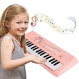 Docam Pianotangentbord för barn, 37 tangenter, piano för barn, musikpiano med mikrofon, bärbar, multifunktion, elektroniska tangentbord, pedagogisk musikalisk presentleksaker för 3, 4, 5, 6 år gamla