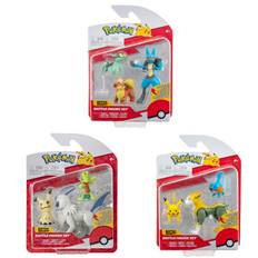 Battle figur set - 3 pack: flere viranter - Pickachu + Mudkip + Boltund