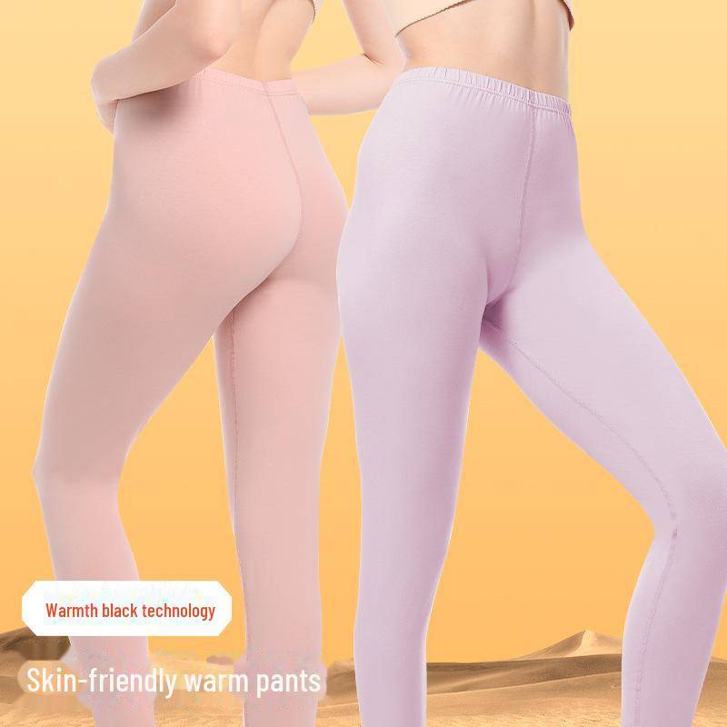 Dam Termiska Leggings i Bomull och Ull: Varm Höst/Vinter, Lättviktig, Plusstorlek cm gray