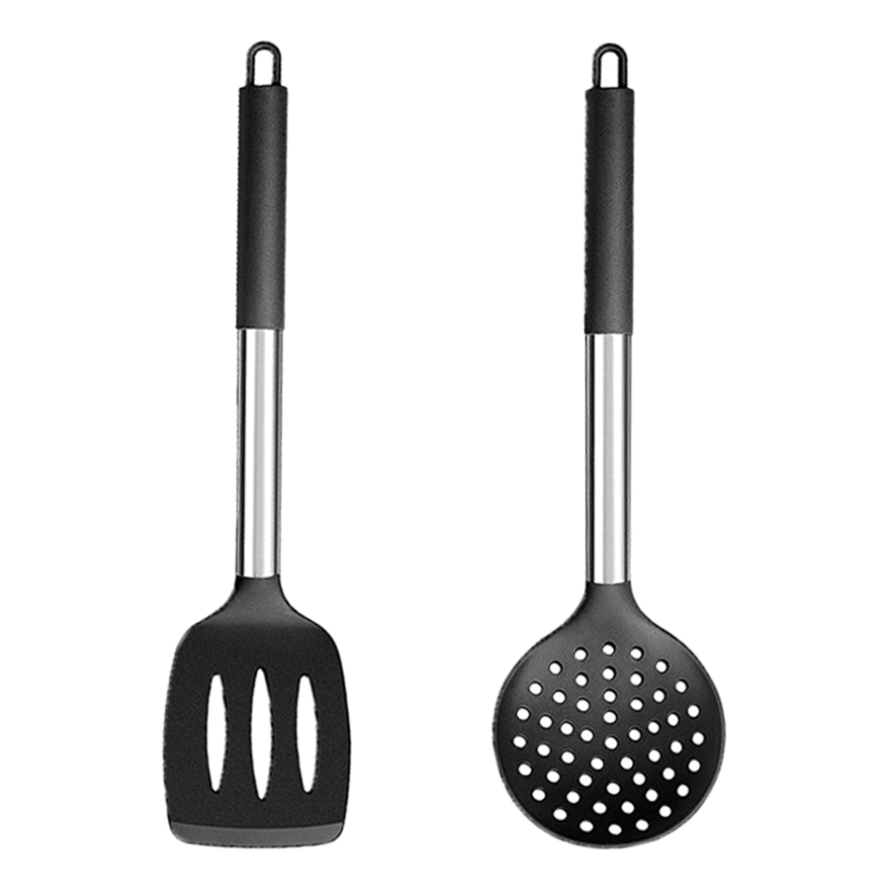 Silikone køkkenredskaber, nonstick køkkenredskaber, varmebestandige redskaber til daglig madlavning, sæt med 2