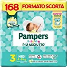 Pampers Baby Dry Midi 168 blöjor, storlek 3 (4–9 kg), låda med 56 x 3