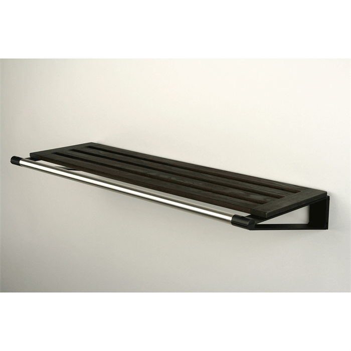 Knax hylde 8 hattehylde - 80 cm - røget eg - sorte hyldebærere