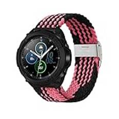 Niboow 22 mm armband för Samsung Galaxy Watch 3 45 mm/Galaxy Watch 46mm/Gear S3 Frontier/Gear S3 Classic/Gear S, nylonband för Xiaomi Watch 2 Pro/Watch S1/Watch S1 Active/Mi Watch-rosa/svart