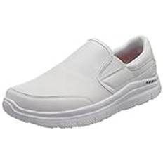 Skechers Flex Advantage Sr – Bronwood herr Slip On träningsskor,Vitt läder, 45 EU