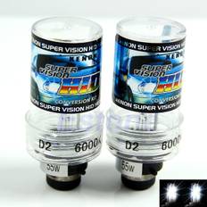 2 stk D2S 6000K 55W til HID Xenon udskiftning Forlygte pære Bil pærer NY