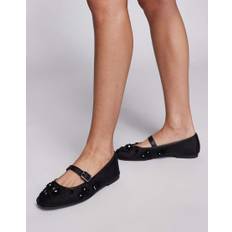 Steve Madden - Wildflower - Sorte ballerinaer i mesh med blomster og pailletter
