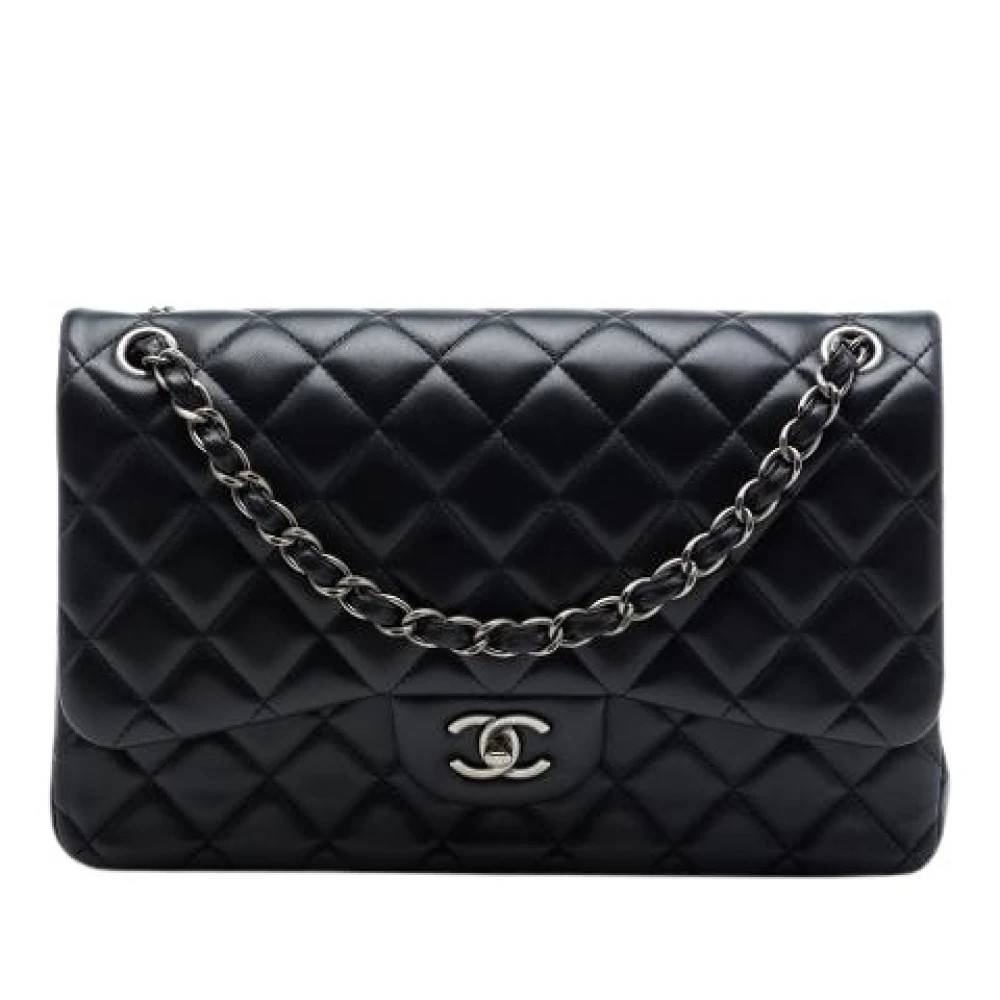 Chanel Vintage Pre-owned Classic Double Flap Skuldertaske - Vintage - Dame - Sort - ONE SIZE - Uld