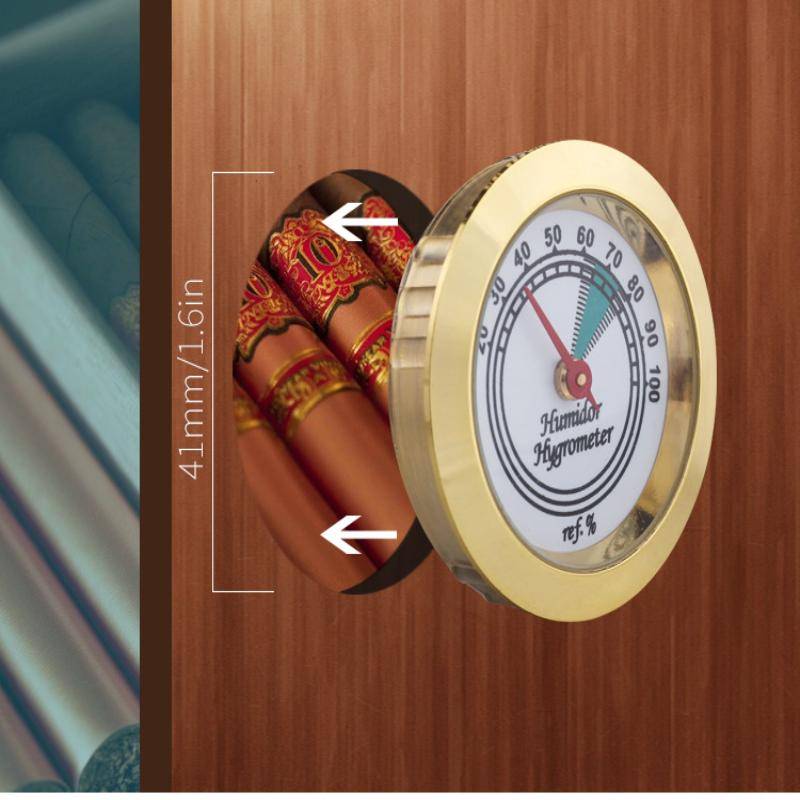 Mässings Analog Hygrometer Fuktighetsmätare För Humidorer 43 Mm Hög Noggrannhet Mekanisk Fuktighetstestare Låda Violin brown
