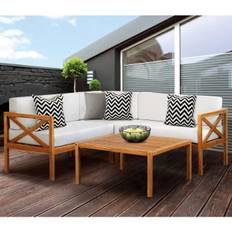 Greenhurst Kemberton Natural Garden Furniture Corner Sofa Set