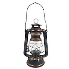 Lampor av paraffin, 24CM Retro fotogenlampa Vintage Metal Storm Lantern Light Hängande Orkan Brinnande Lantern w/Wick for Camping Vandring Backpacking Nödsituation(Bronze)