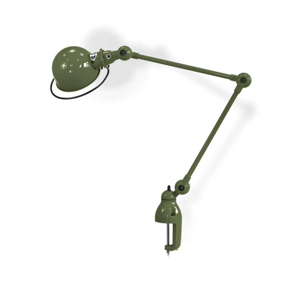 Loft D4040I bordlampe (m/klemme) fra Jieldé - Olive green / Blank