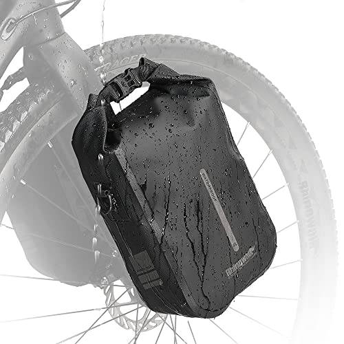 Rhinowalk Cykelväska, pakethållarväska, vattentät, cykelväska för pakethållare, sadelväska 4L, axelväska, laptopbagagehållare, professionell cykeltillbehör, Svart