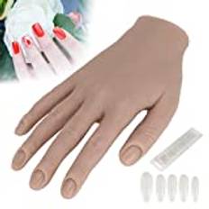 Silikon Nail Training Hand, Practice Hand för Akryl Naglar, Flexibel Joint Nail Art Practice Hand Böjbar Mannequin Händer Fake Hand Manicure DIY Practice Tool för Nail Art Beginner(01)