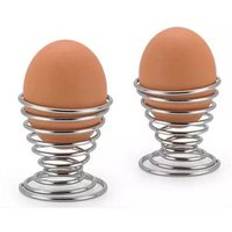 Kök frukost hårdkokt metall äggkopp spiral vårhållare äggkopp - 3 st