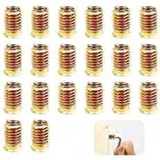 Inskruvsmutter M10 x 25 mm 20 st, gänginsats trä av metall rampamuff set platt huvud skruvhylsa tillverkad av zinklegering skruvhylsa inskruvningsgänga insex muttrar för trämöbler