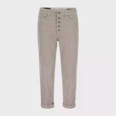 Dondup, Byxor, Dam, W30, Bomull, Randiga sammetsbyxor med juvelknappar - beige (W30)