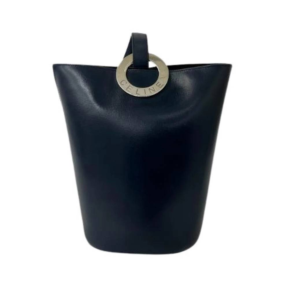 Celine Vintage Pre-owned Læder Skuldertaske - Vintage - Dame - Blå - ONE SIZE - Uld