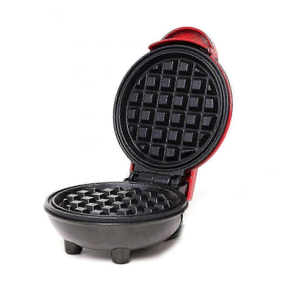 Bærbar mini vaffeljern, rundt elektrisk strygejern med non-stick-belægning, kompatibel med morgenmad, let at rengøre, kompakt design