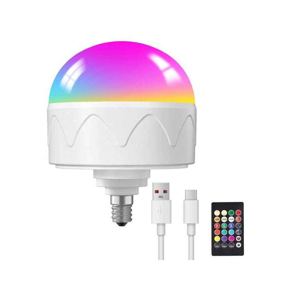 E12 Rechargeable Light Bulbs with Remote 2200mAh Battery Operated Light Bulb Detachable Light Bulb Versatile Lighting