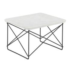 Vitra - Occasional Table LTR Marble - Basic Dark Base - Små borde og sideborde - Charles & Ray Eames - Hvid - Metal/Sten