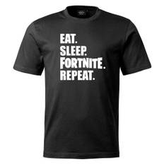 T-shirt Eat Sleep Fortnite | Barn/Baby - Svart - 160cl