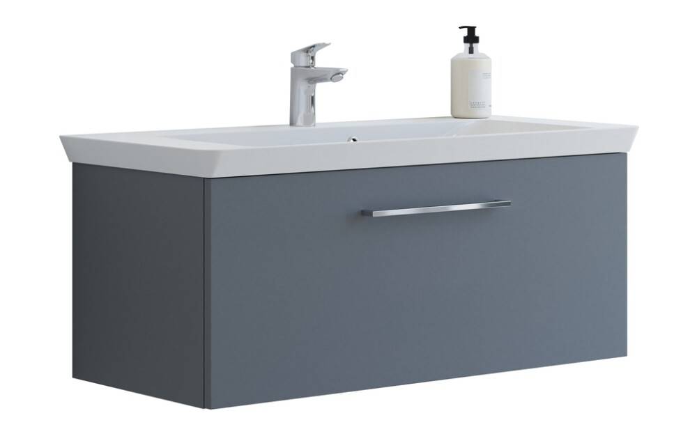 Scanbad underskab med vask Multo/Marbelle mat grå 1 skuffe 106x47 cm