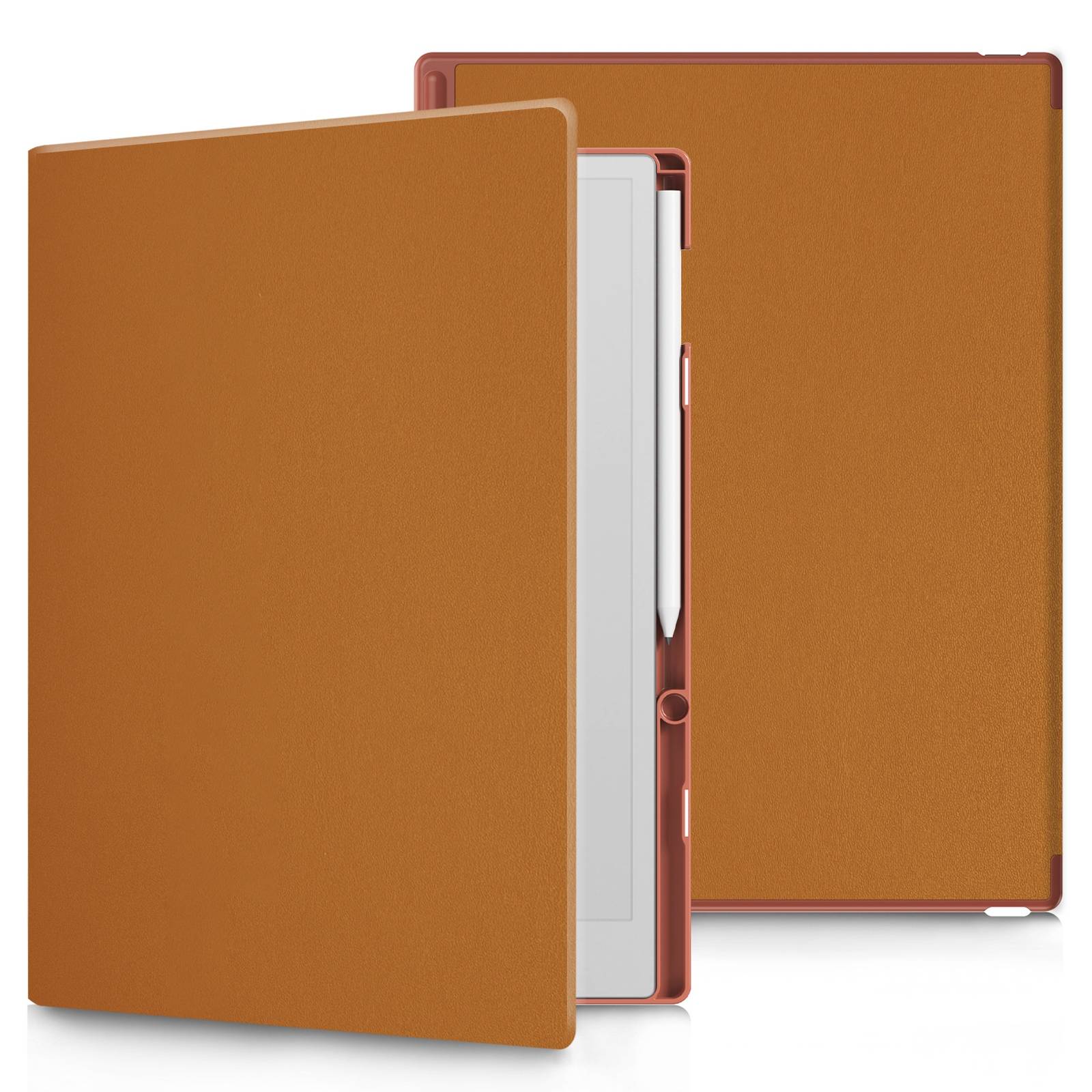 For ReMarkable Paper Pro Case Book Style PC+PU Leather Tablet Cover with Pen Holder Auto Wake  /  Sleep - Yellow