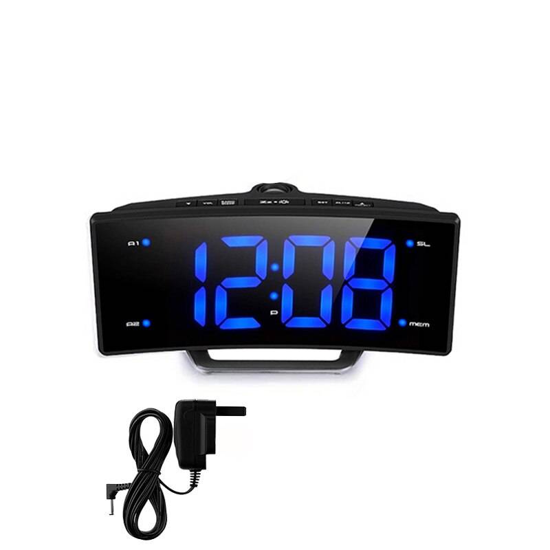 Spegel fm radio väckarklocka led digital elektronisk bordsprojektor klocka skrivbord nixie projektion väckarklocka med tid projektion
