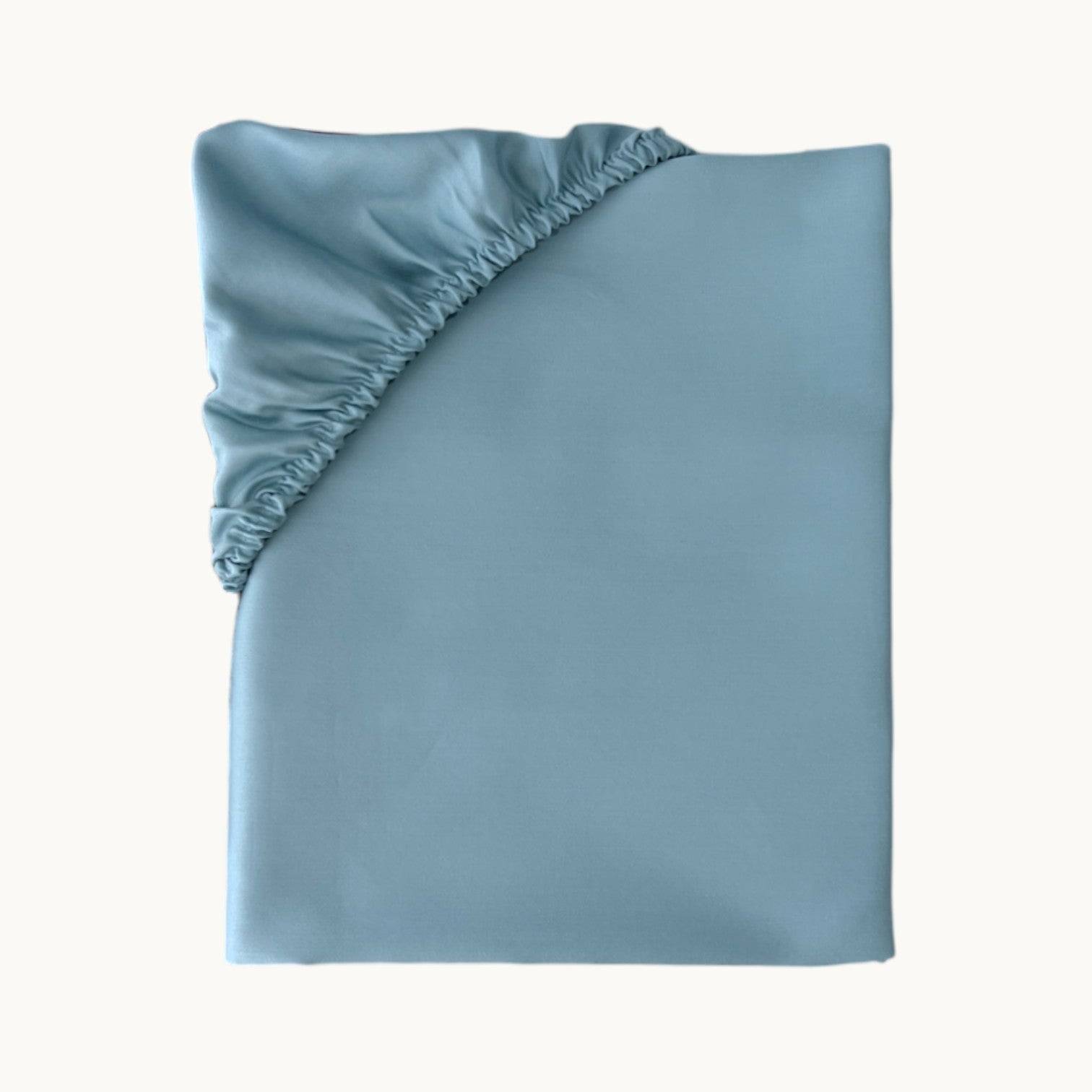 Charm Satin Spannbettlaken aus 100% ägyptischer Baumwolle (600TC) – Seidig glatt, atmungsaktiv & luxuriös - Atlantic / 90x200