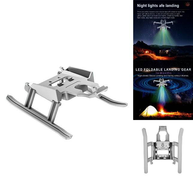 DJI Mini 4 Pro landinggear med LED lys.
