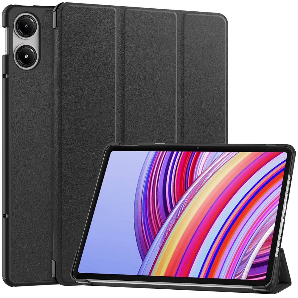 Xiaomi Redmi Pad Pro / Redmi Pad Pro 5G - Tri-Fiold läderskydd - Svart