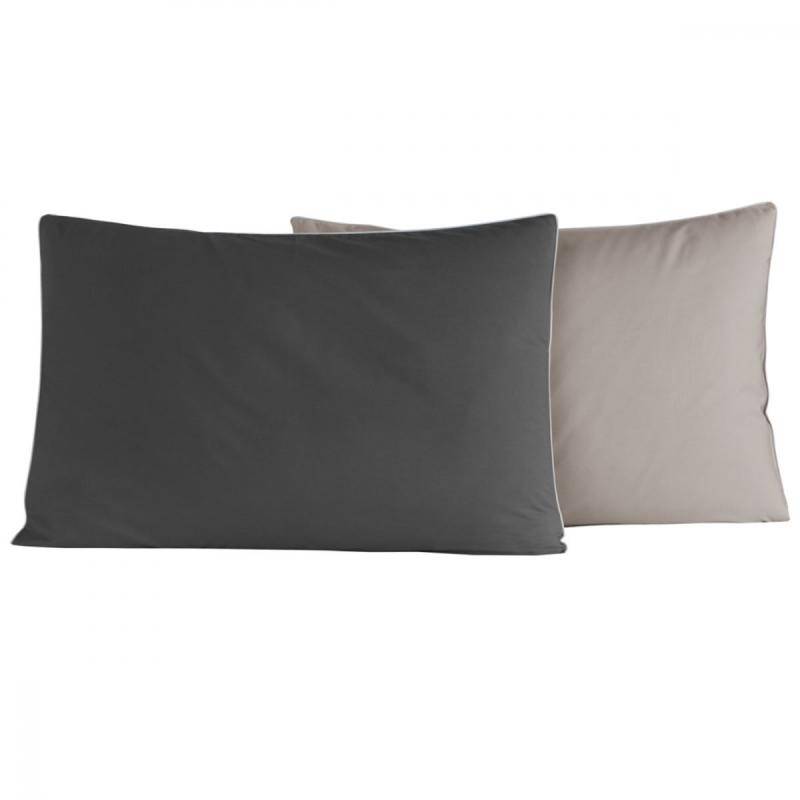 2 st Örngott DOZMARY Anthracite/Gris Perle (50x70 cm)