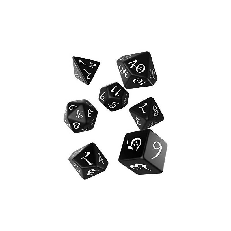 Classic RPG Black & white Dice Set (7)