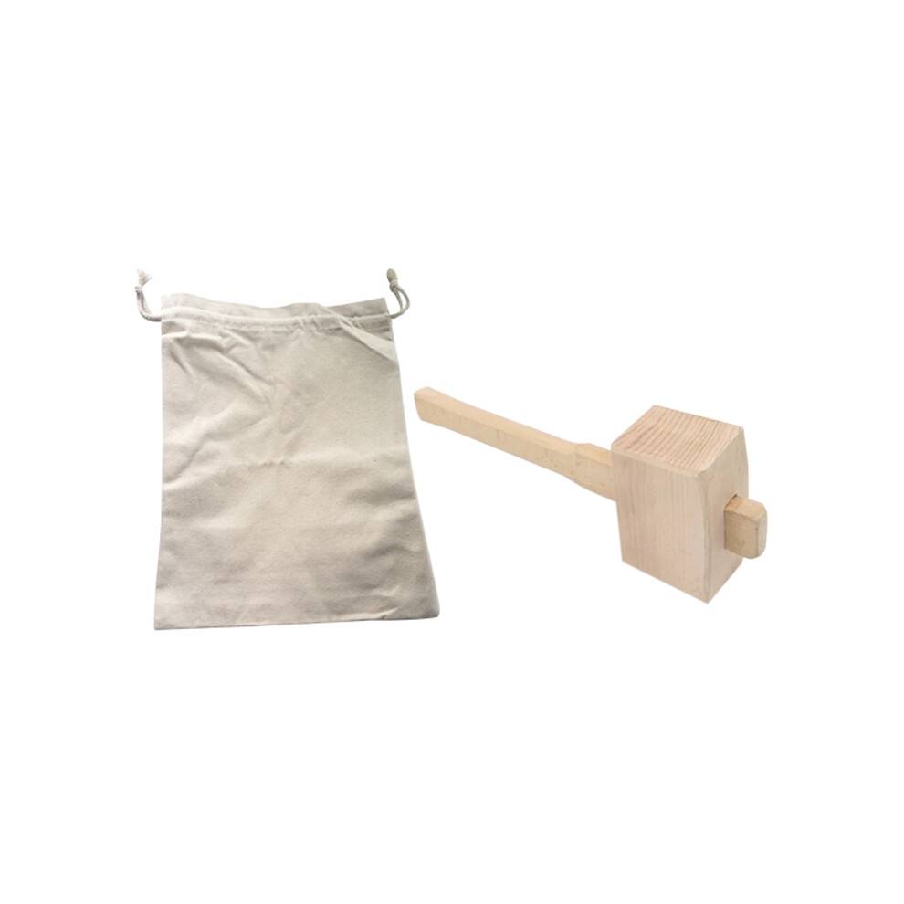 Lewis Bag and Ice Mallet,Bartender Kit Ice Crusher, Beach Wood Hammer Set for Ice Crushing,Bar Tools for Home Bartenders