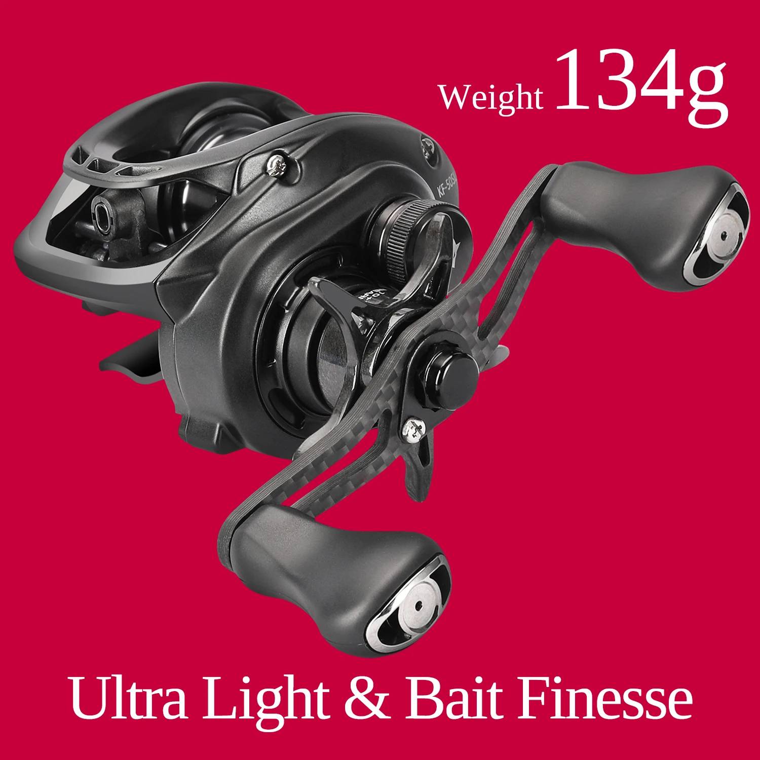 TSURINOYA 134g Baitcasting Fishing Reel 4.6g Shallow Spool DARK WOLF 50S 7.1:1 Carbon Ligh Game Casting Reel Trout  Ajing Coil