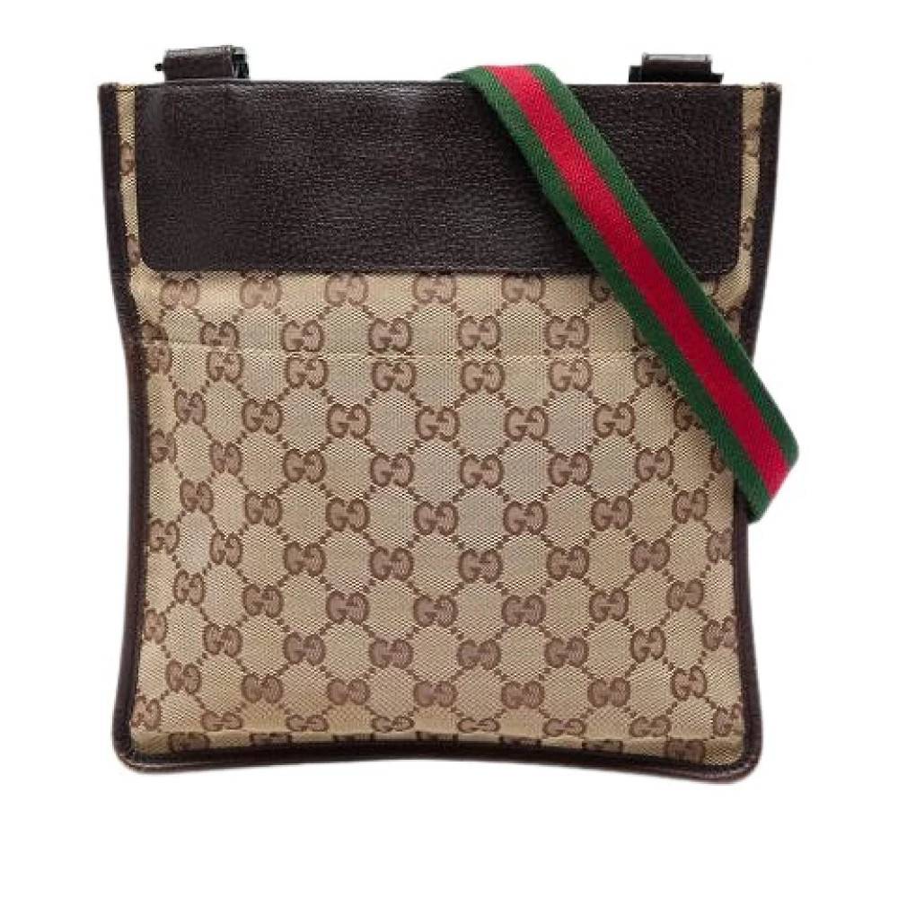Gucci Vintage Pre-owned Canvas Crossbody Bag - Vintage - Dame - Beige - ONE SIZE - Uld