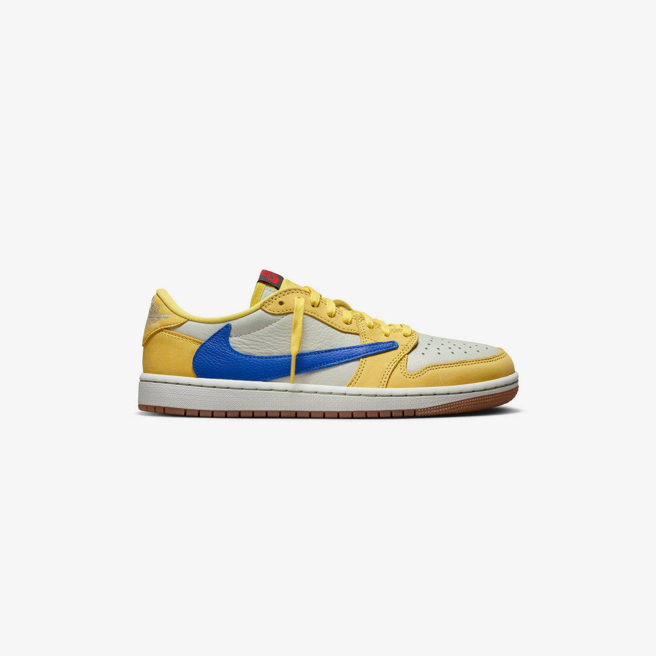 Jordan Wmns Air Jordan 1 Low x Travis Scott - CANARY/RACER BLUE-LIGHT SILVER - female - 16.5