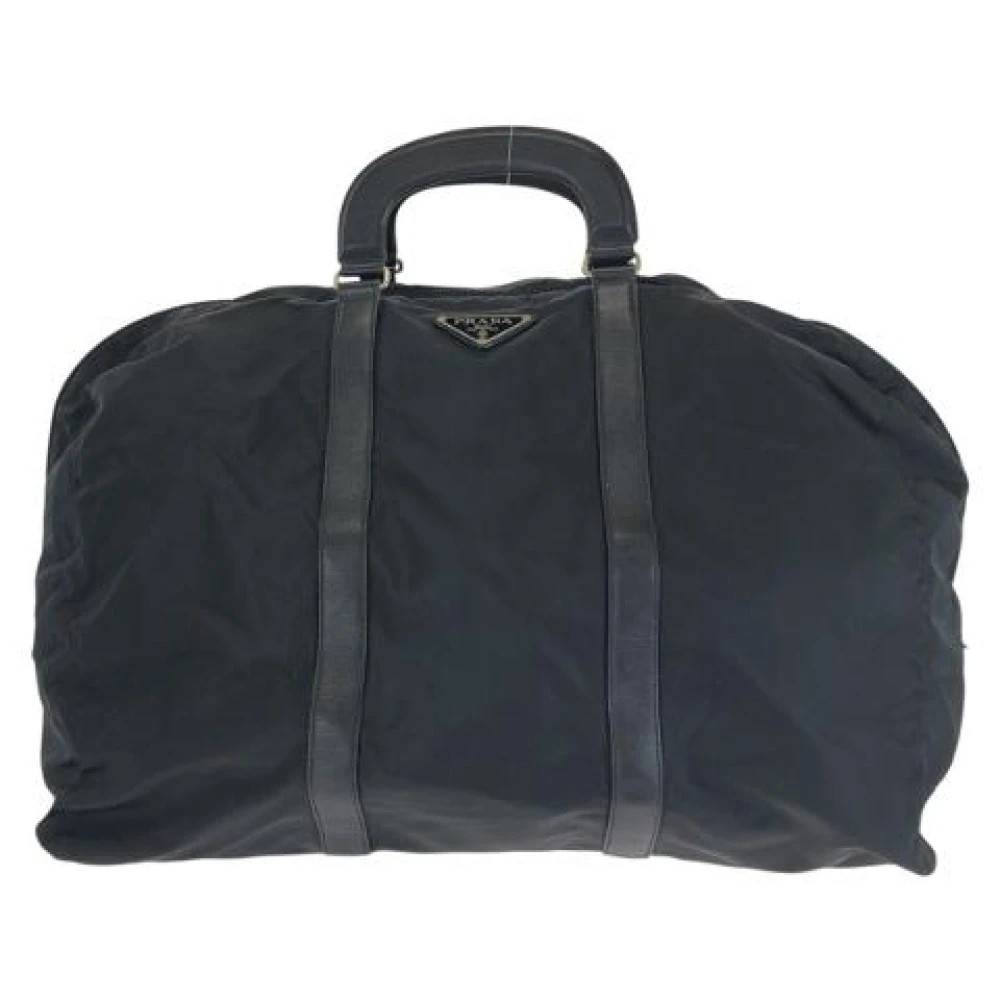 Prada Vintage - Pre-owned Tessuto Saffiano Nylon Leather Boston Bag Vintage - unisex - ONE Size - Nylon