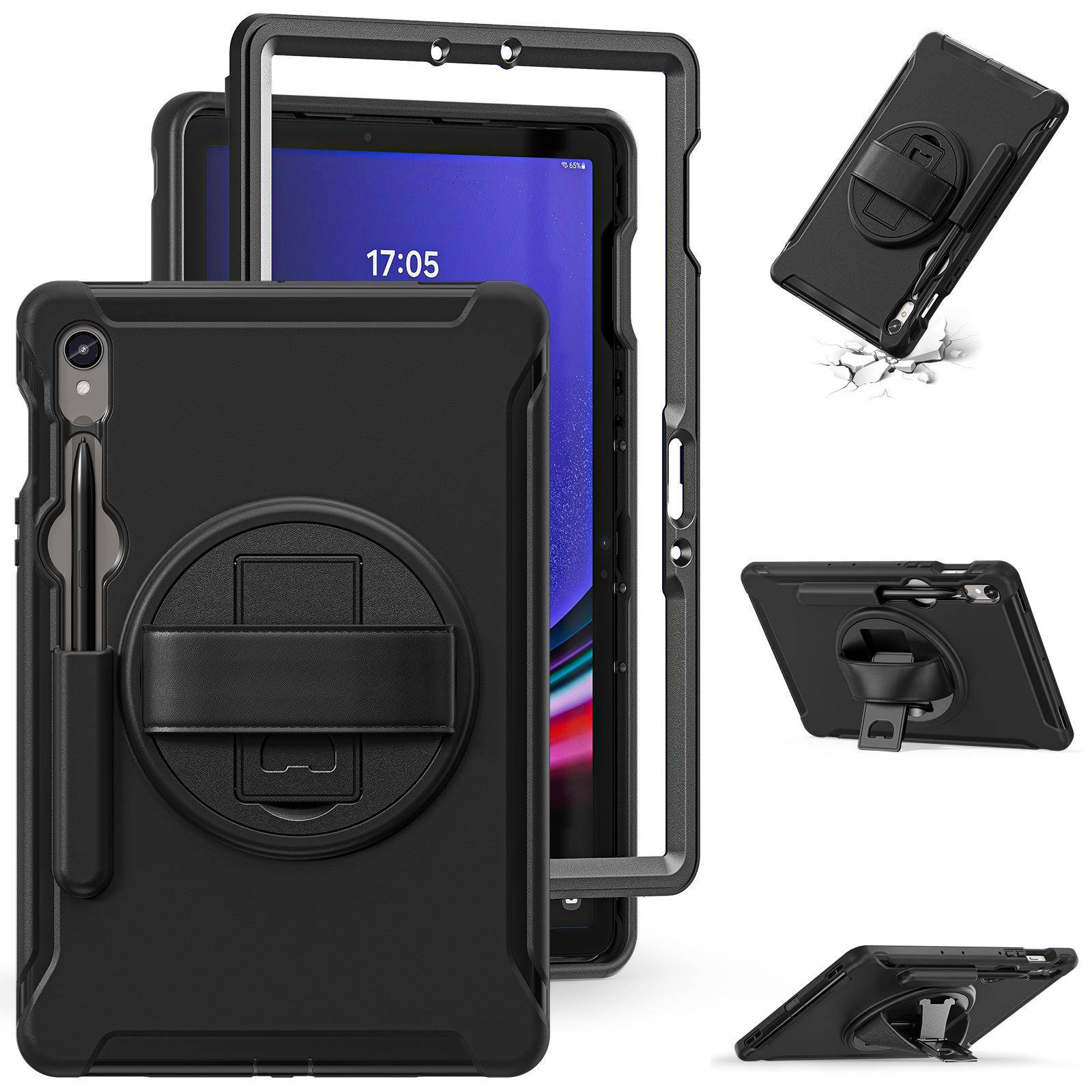 Fodral för Samsung Galaxy Tab S11 11 S10 S9 Ultra 14.6 S8 Plus S7 Fe 12.4 S6 Lite10.4 Kraftigt Stötsäkert Stöd Handtagsskydd