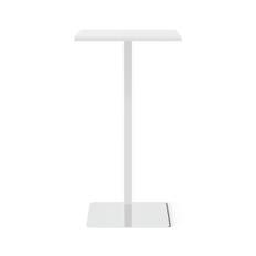 Ståbord Kvadrat, Storlek 60x60 cm, Bordsskiva Vit, Stativ Polerat stål