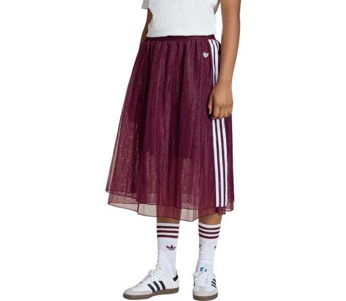 Long Mesh JR kjol, MAROON, Barn, 128