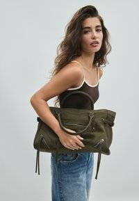 CITY BAG WITH ZIP PULLS - Handväska - khaki