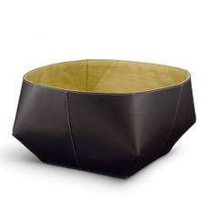 Walter Knoll - Isanka Basket 192-B1, Leather Saddle Coffee, Fabric Cat. 25 Loft 7743 Kiwi, Teflon Glides - Småopbevaring - EOOS - Grøn