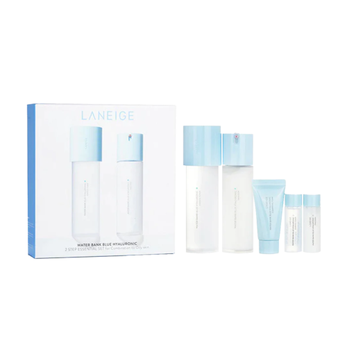 LANEIGE - Water Bank Blue Hyaluronic 2 Step Essential Set (For Oily Skin) - 5 Items - No Color