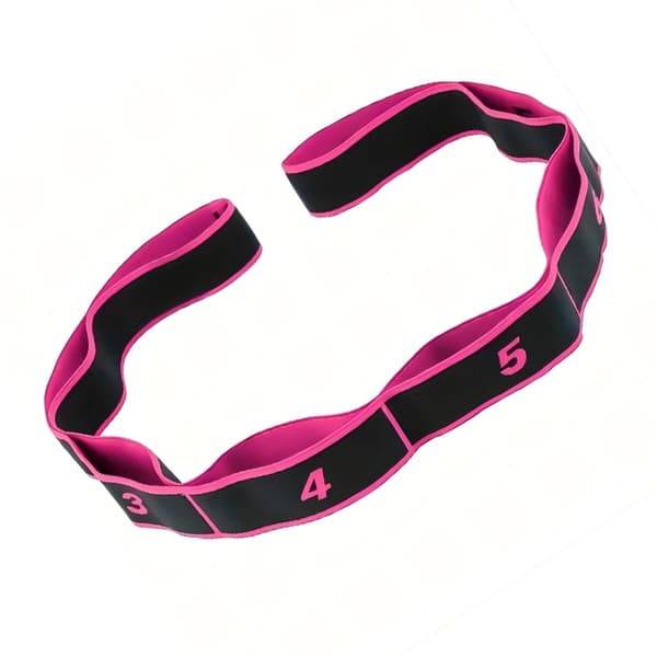 8-sektions numrerade tygmotståndsband 2-pack multi-loop stretchrem för yoga, Pilates, dans och helkroppsträning med progressiva sektioner Black+Red