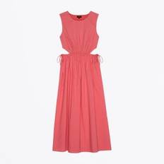 - Yvette - Cotton Midi Dress - Coral