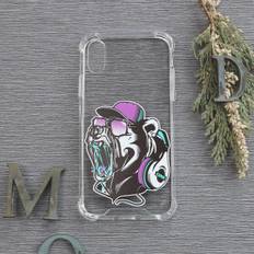 iPhone XR Transparent, Bjørn med headset, Stødsikre, fra Nordic by Name