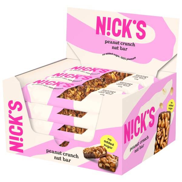 Nicks Nut Bar, Peanut Crunch, 12-pak