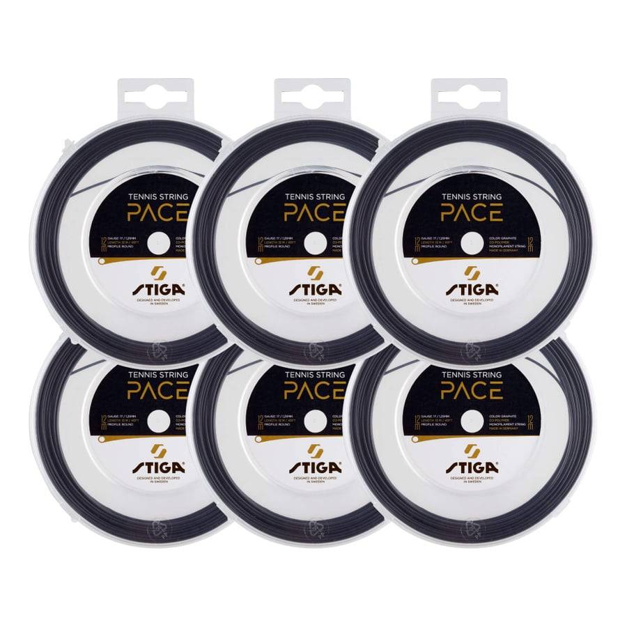 Tennis String Pace 12 M Set Graphite - 1.25mm 6-Pack.